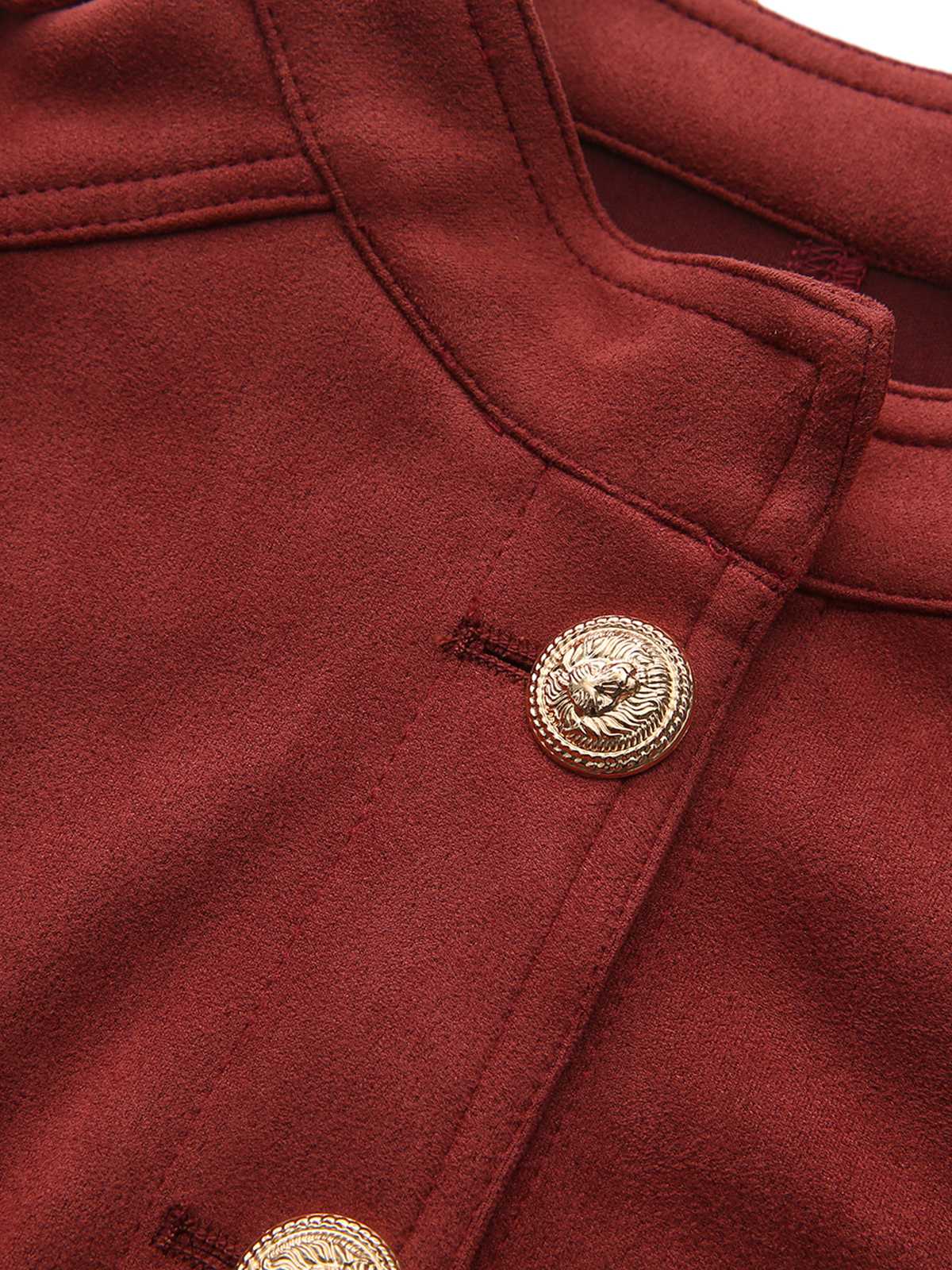 Brown 1980s Stand Collar Suede Cropped Jacket - Image 5