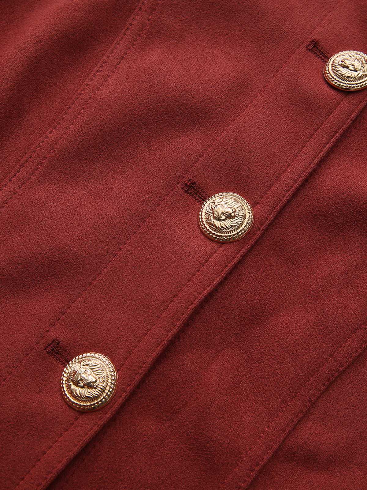 Brown 1980s Stand Collar Suede Cropped Jacket - Image 6