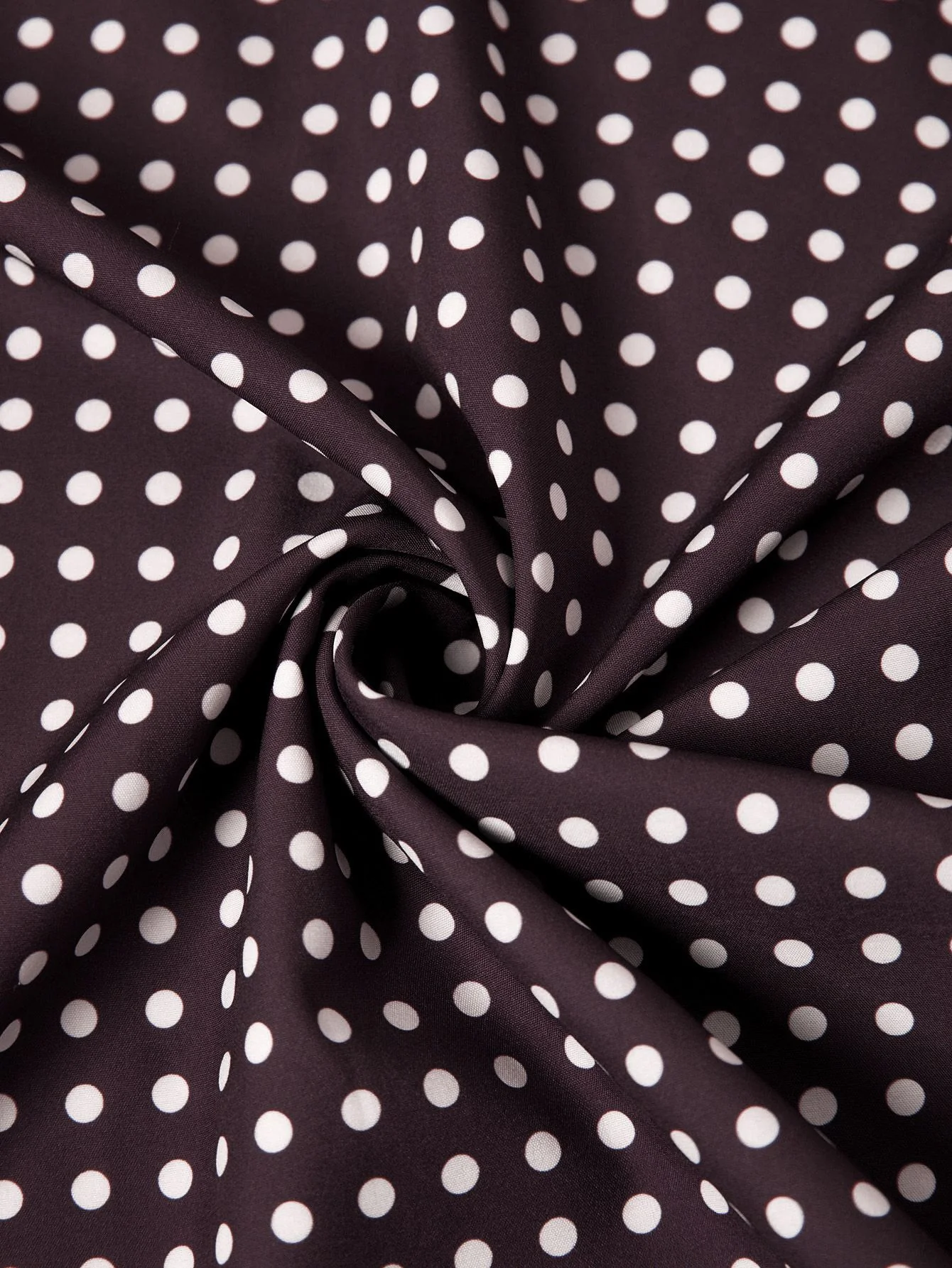Brown 1980s V-Neck Polka Dot Tie Spaghetti Strap Dress - Image 6