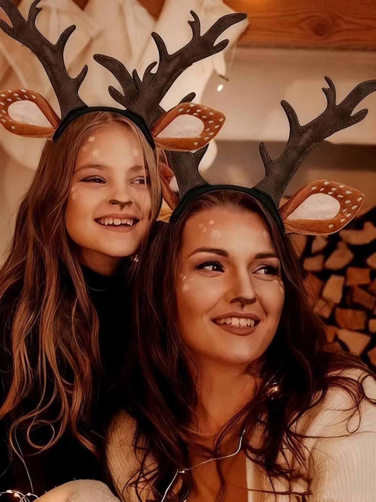 Brown Christmas Reindeer Headband With Ears - Image 2