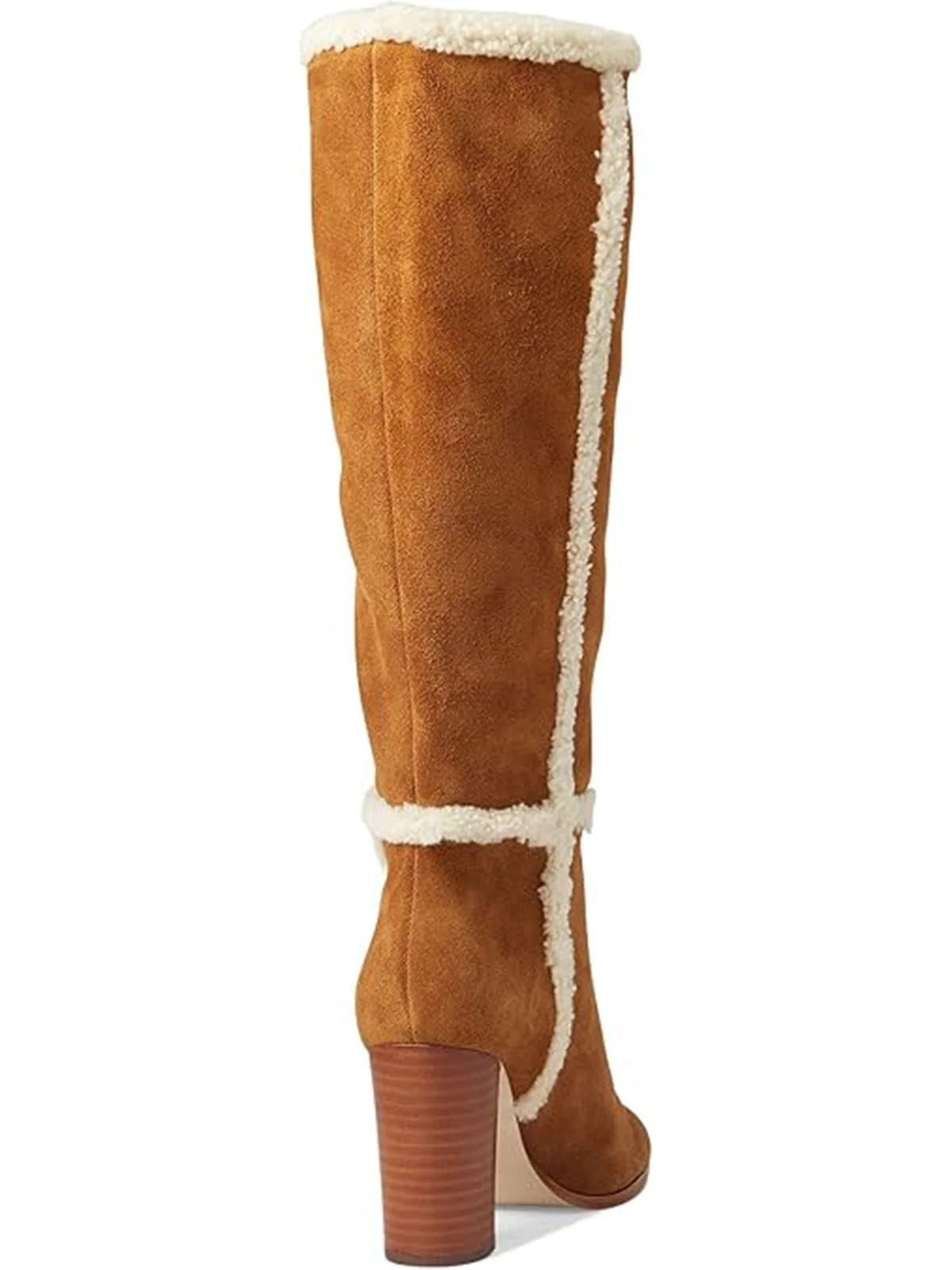 Brown Flannelette Patchwork Chunky Heel Boots - Image 2