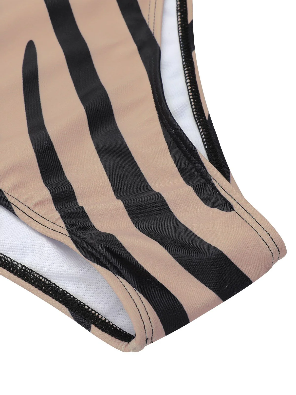 Brown Zebra Print Cutout One-Piece Swimsuit - Image 5