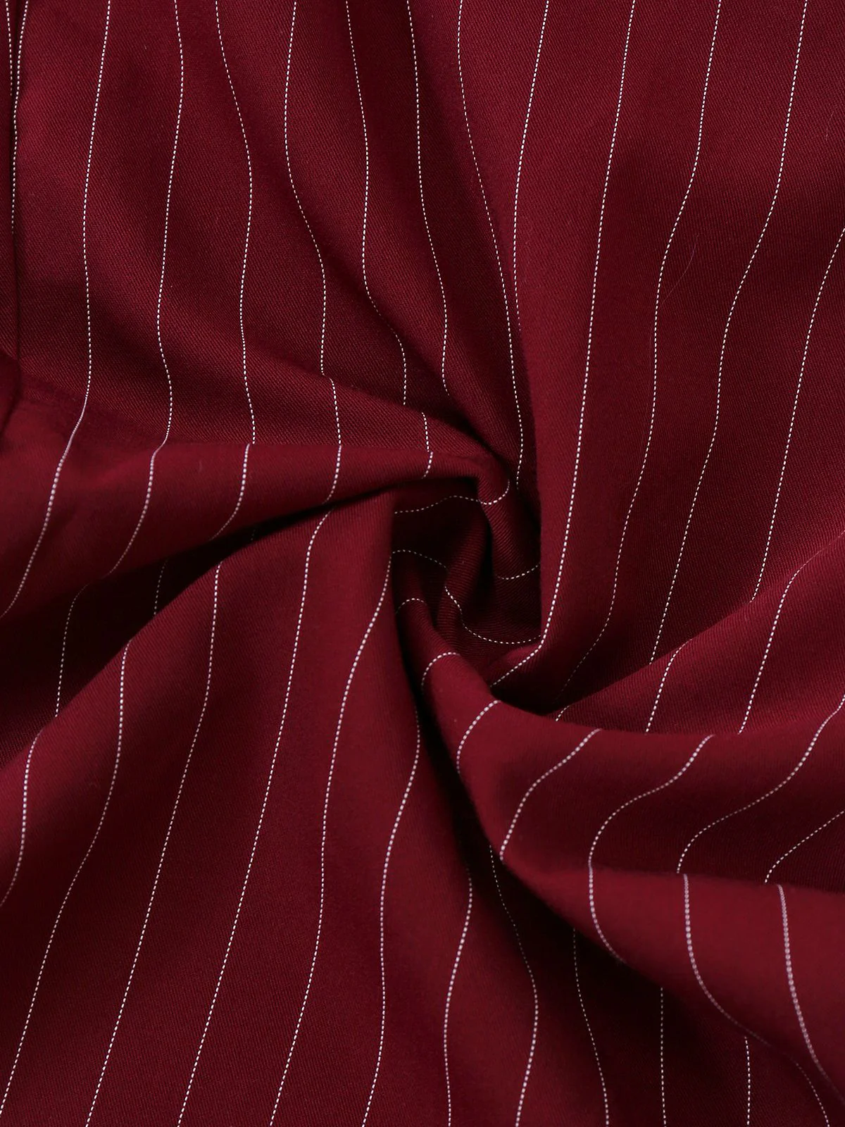 Burgundy 1940s Satin Bow Tie Striped Wide-Leg Jumpsuit - Image 8