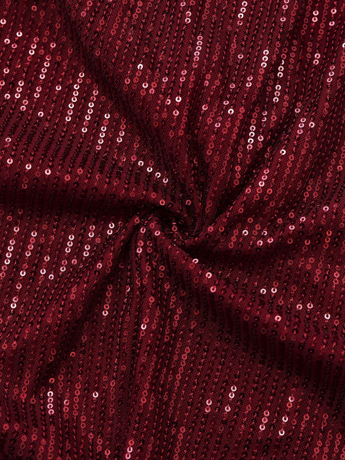 Burgundy 1950s Velvet Sequin V-Neck Maxi Dress - Image 6