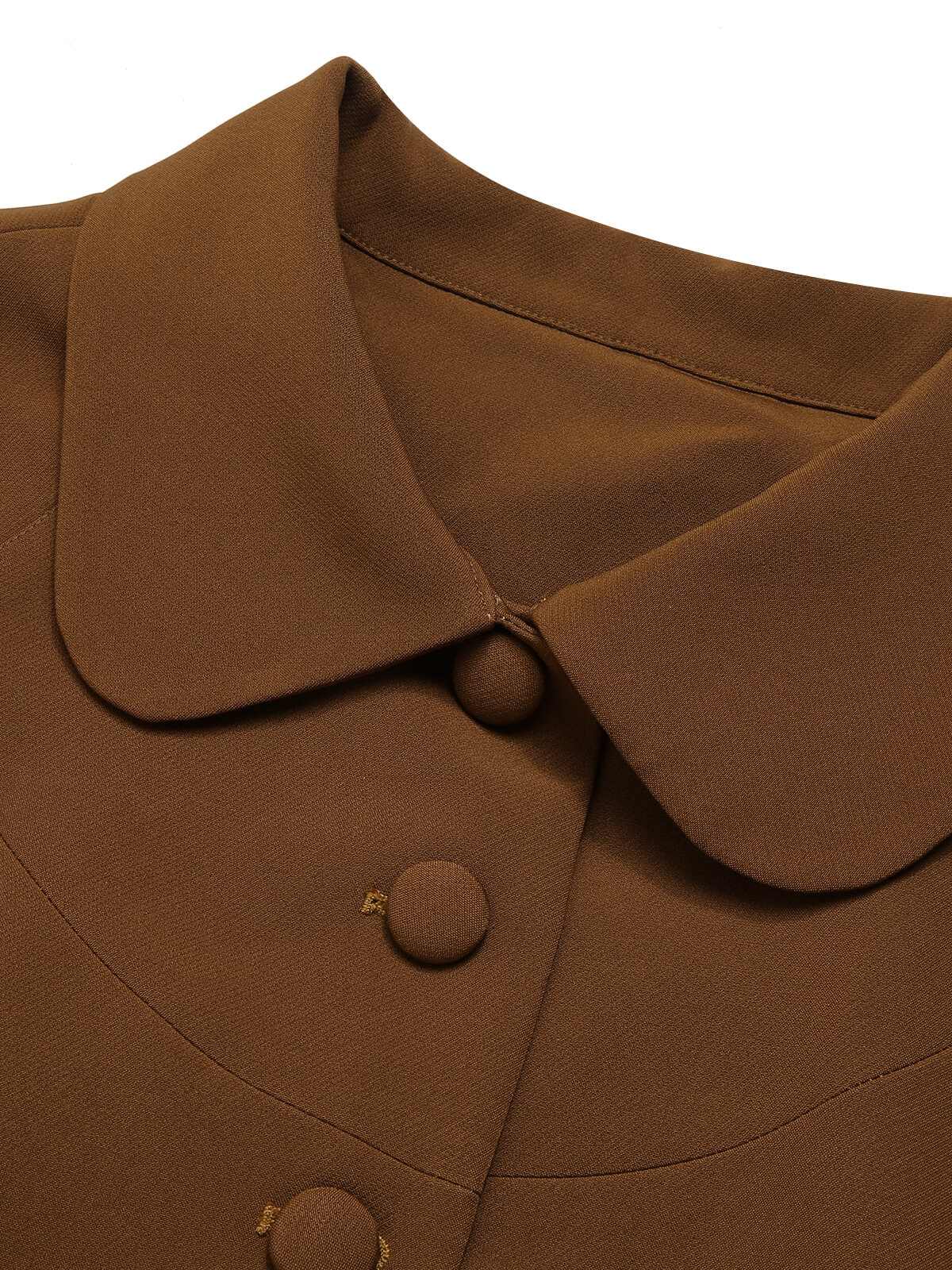 Green 1940s Lapel Cape Coat - Image 8