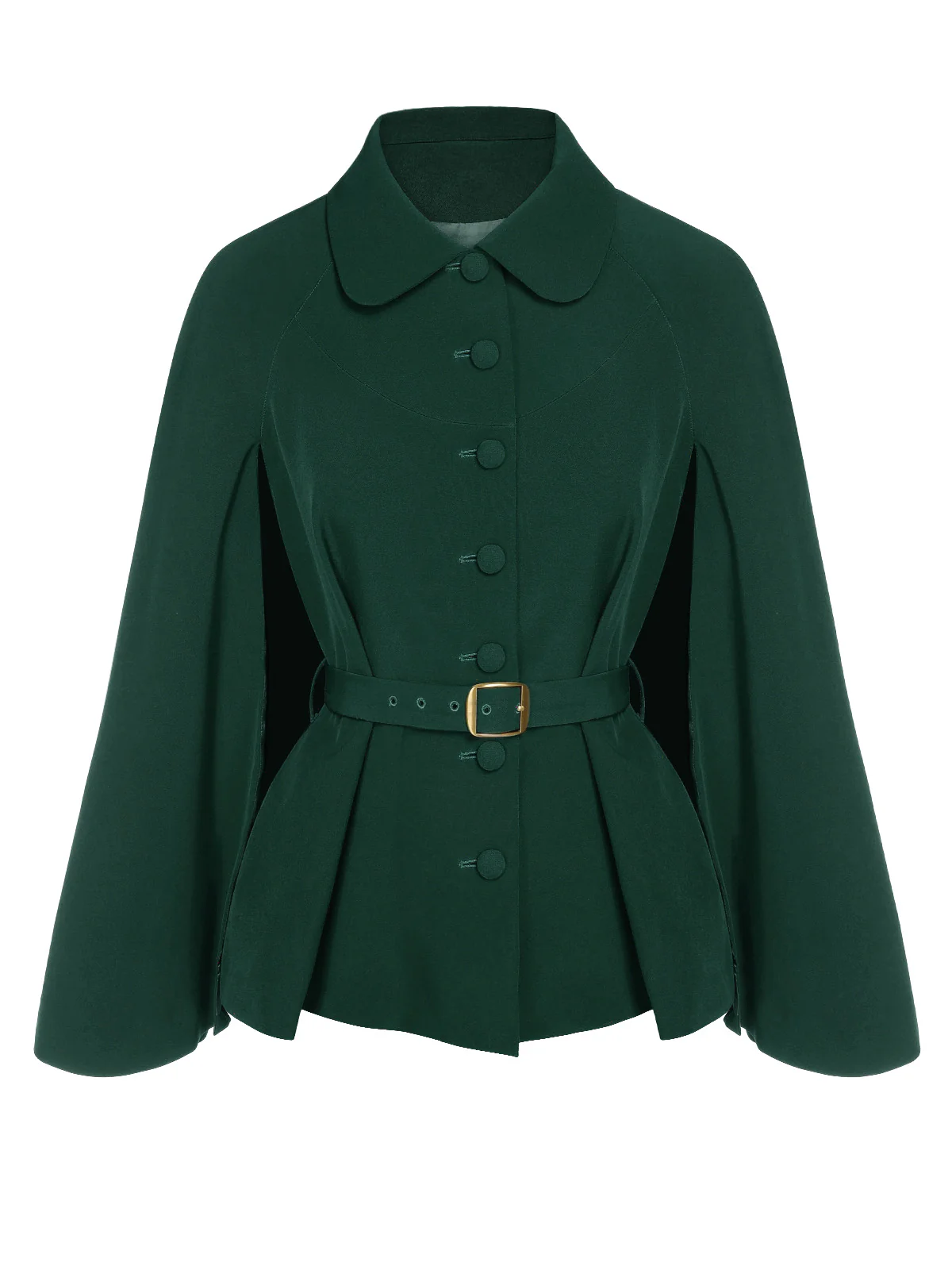 Camel Color 1940s Lapel Cape Coat - Image 13