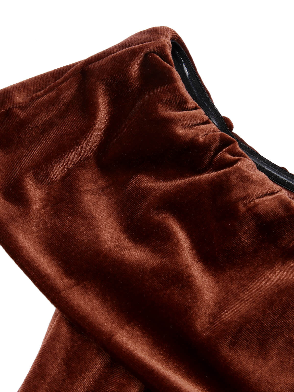 Caramel Color 1960s Off-Shoulder Tulip Velvet Dress - Image 5