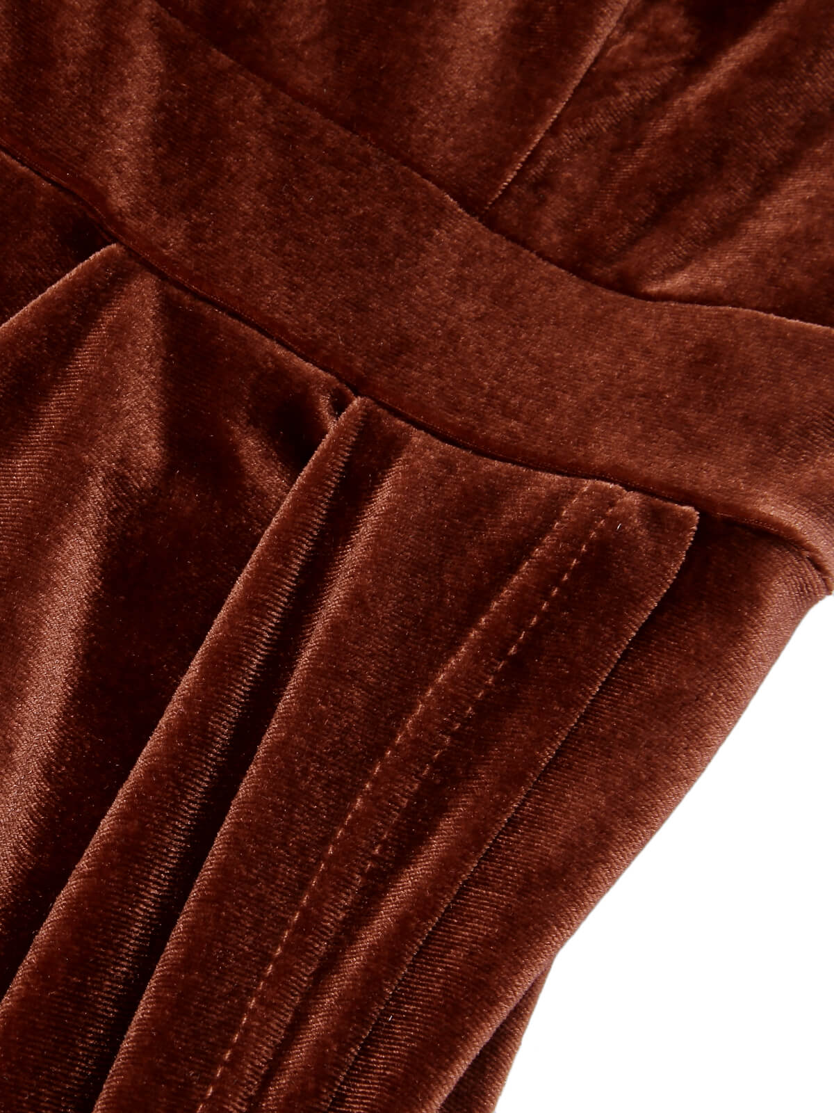 Caramel Color 1960s Off-Shoulder Tulip Velvet Dress - Image 6