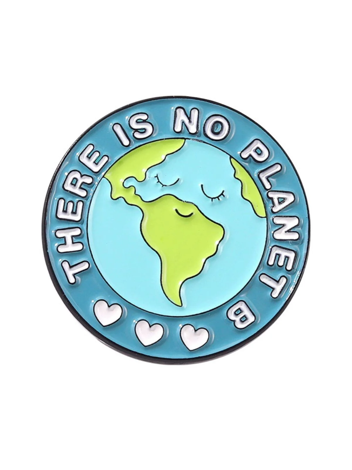 Cartoon Earth Day Letters Round Brooch - Image 5