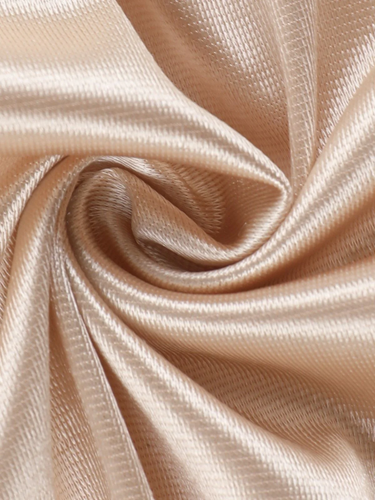 Champagne 1930s Off Shoulder Slit Satin Dress - Image 10