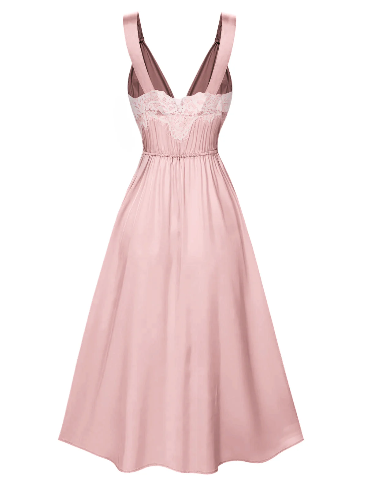 Green 1930s Solid Lace Satin Nightgown - Image 14