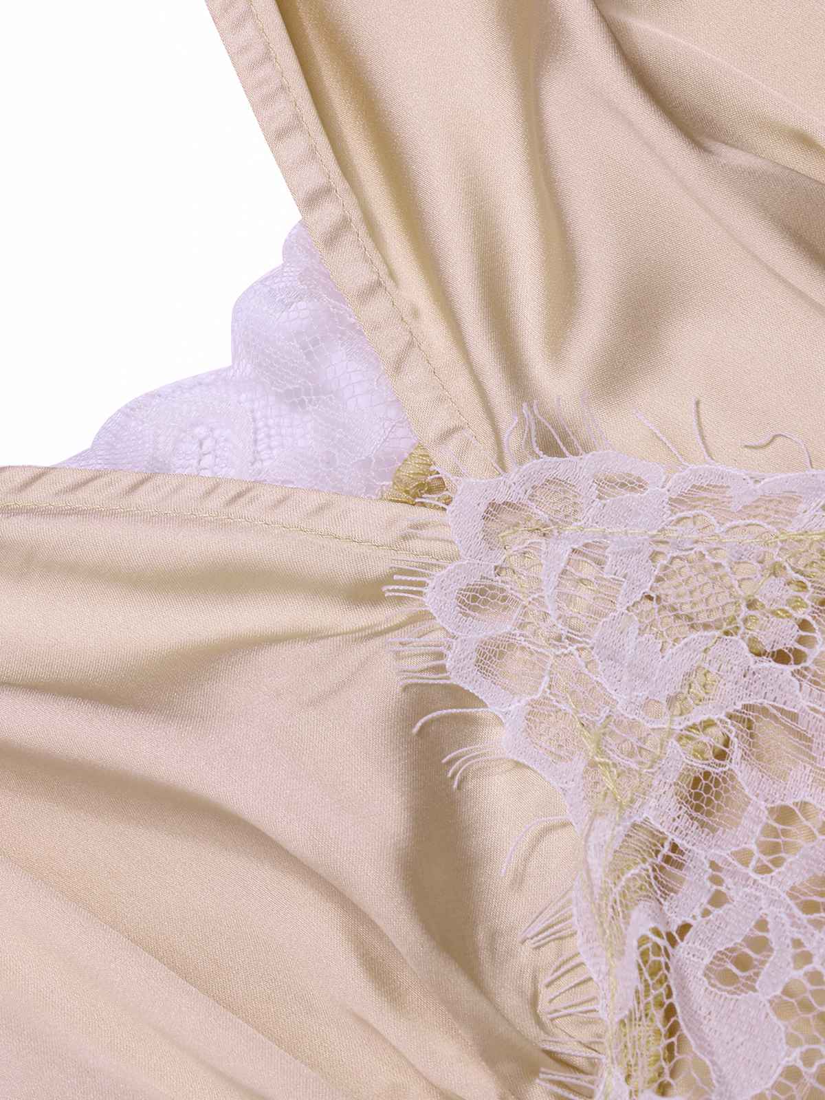Green 1930s Solid Lace Satin Nightgown - Image 8