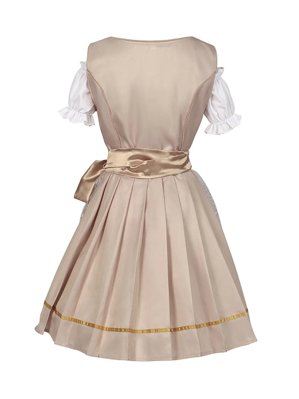 Champagne 1950s Puff Top & Floral Bow Dress - Image 4