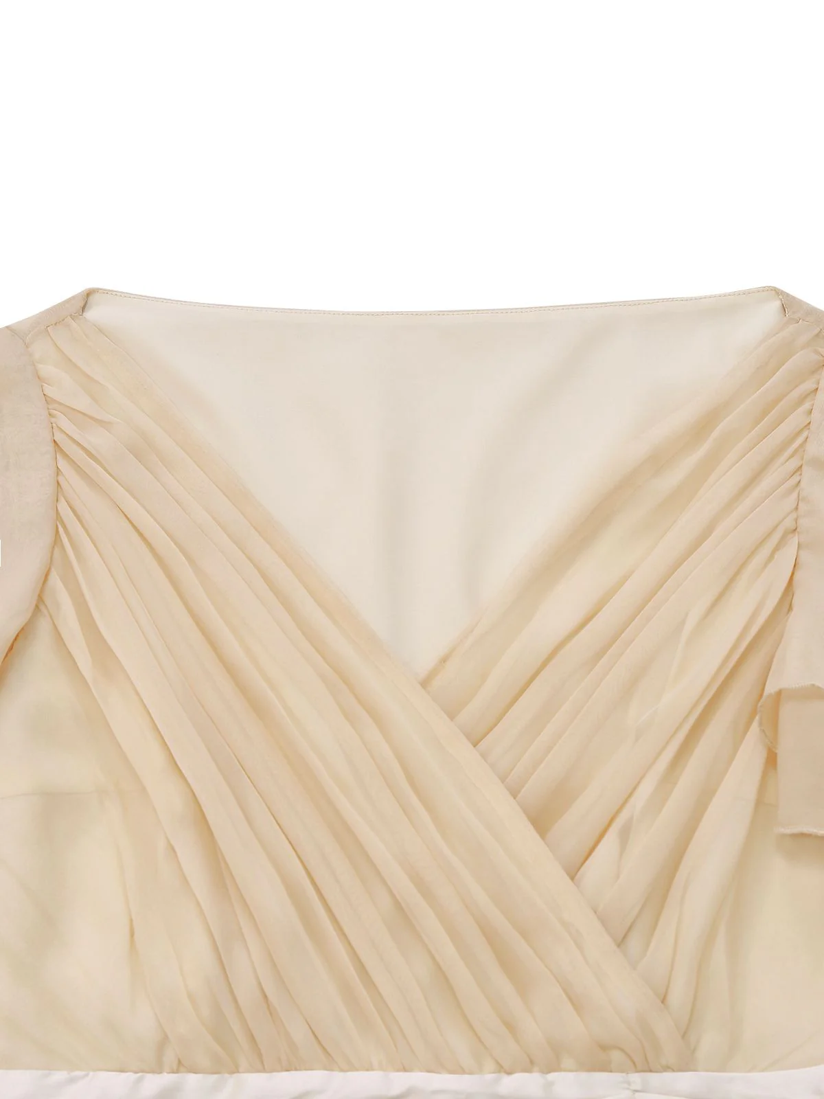 Champagne 1950s Satin Belt Tulle Cocktail Dress - Image 8