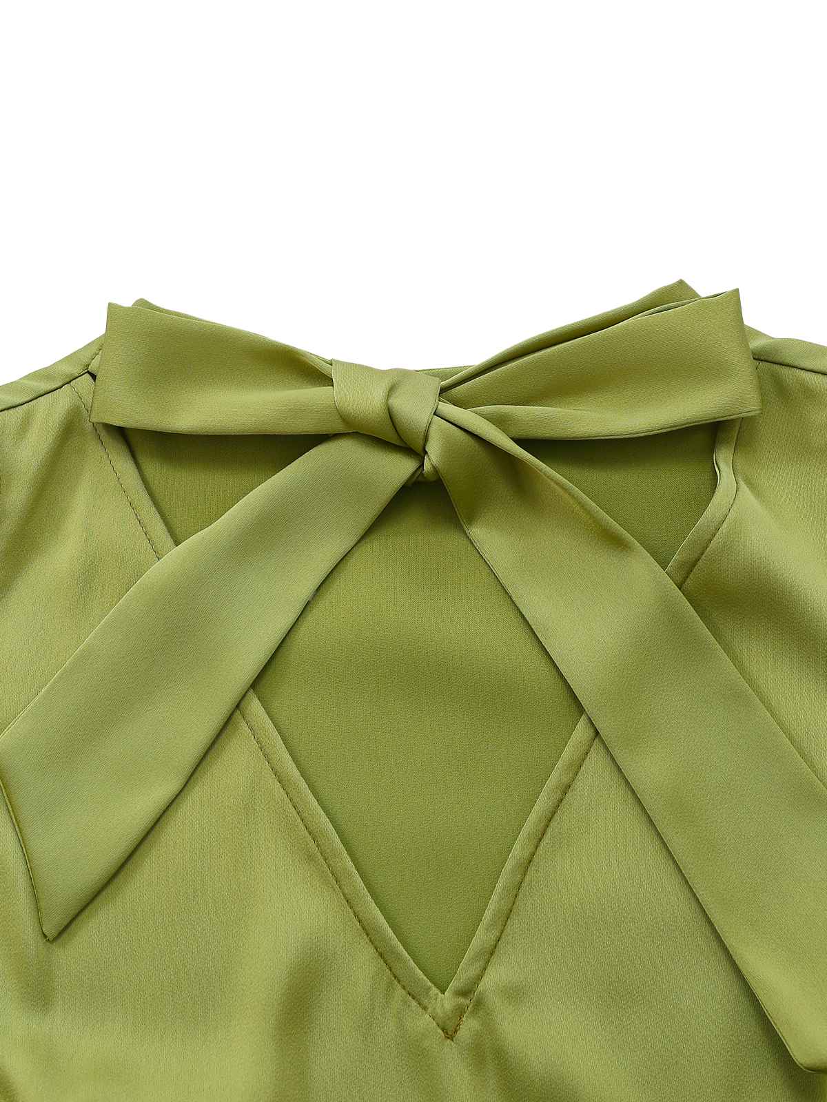 Chartreuse 1920s Shimmering Handkerchief Hem Dress - Image 7