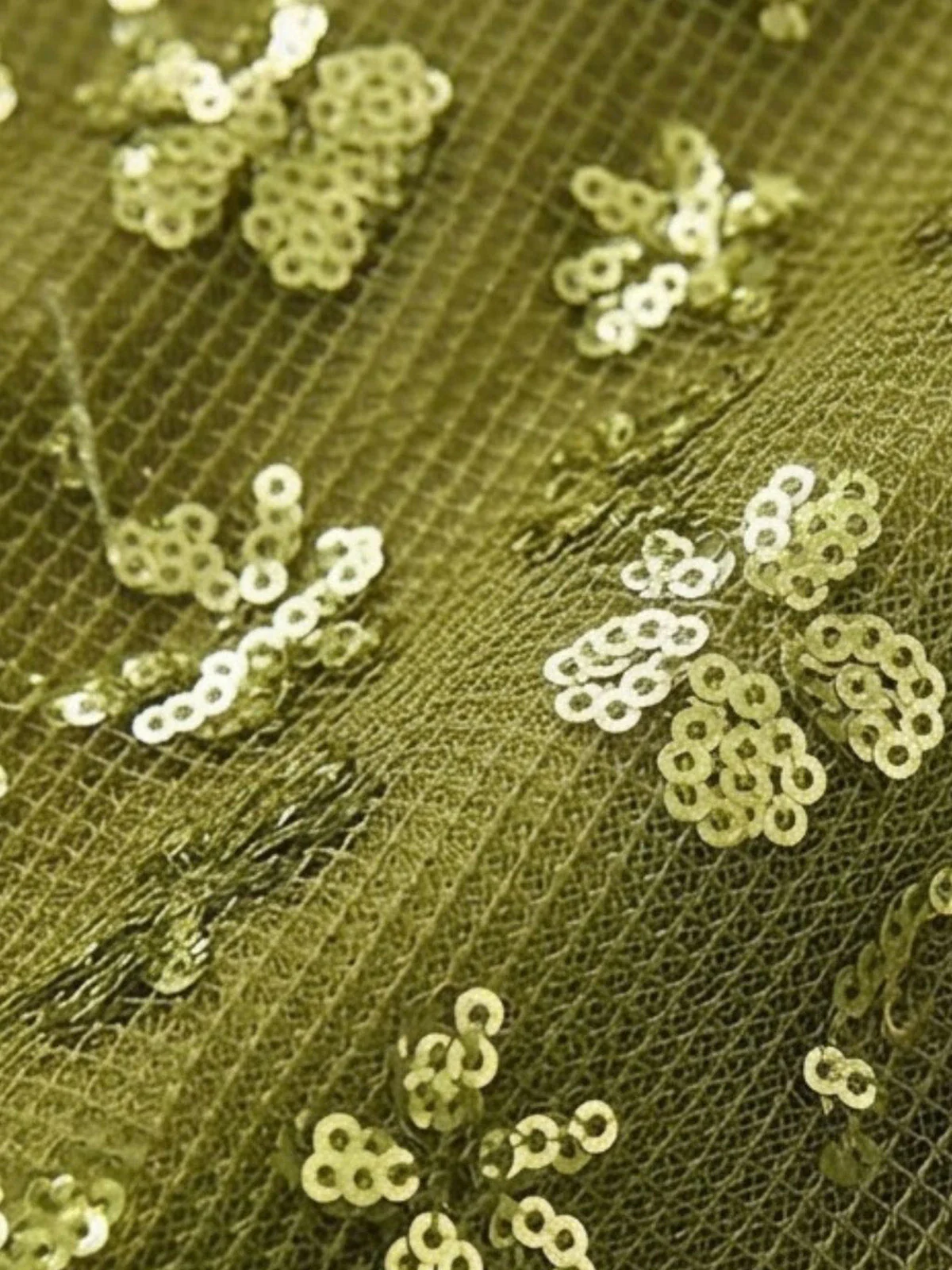 Chartreuse 1960s Sequined Evening Party Mini Dress - Image 6