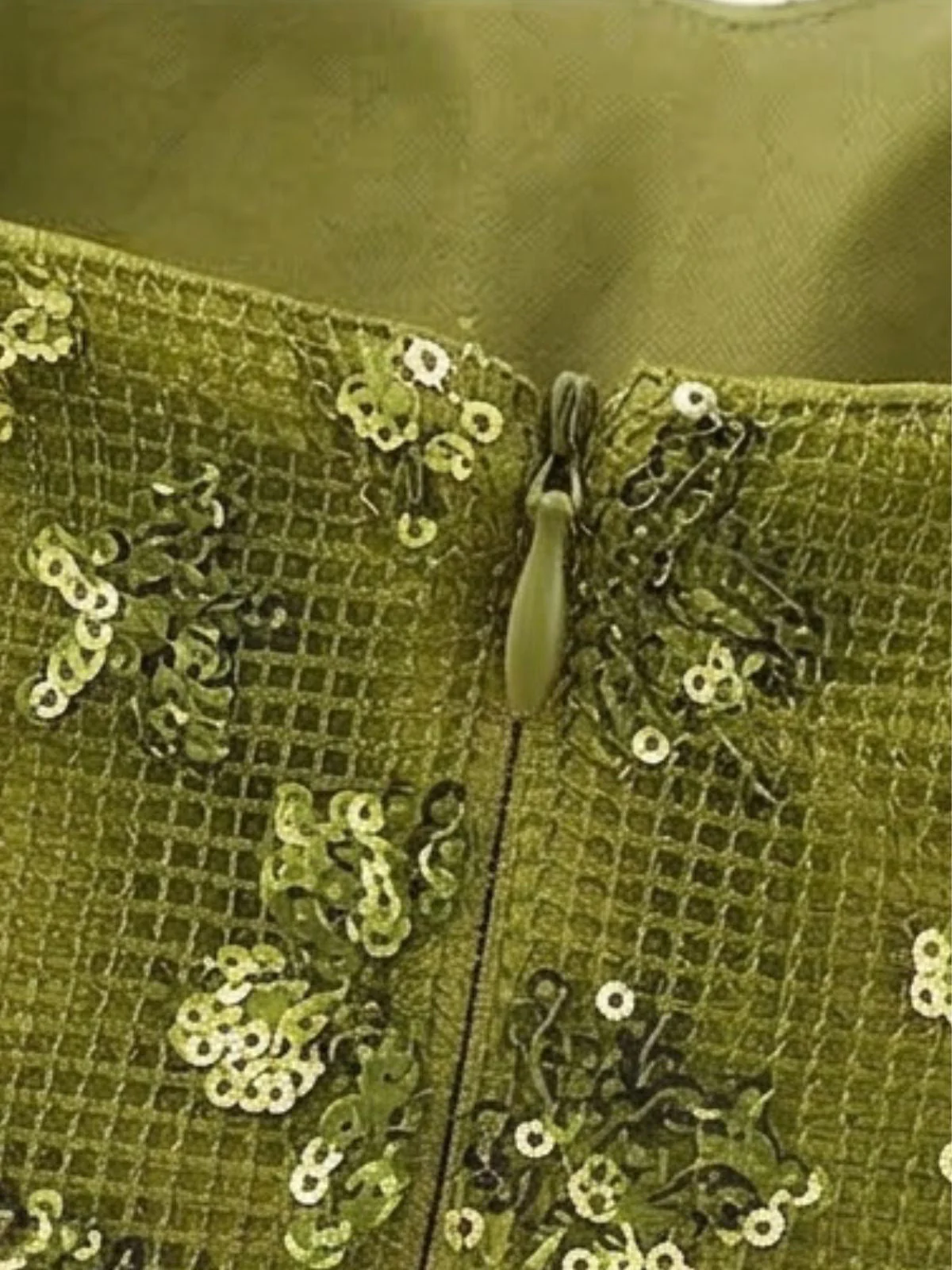 Chartreuse 1960s Sequined Evening Party Mini Dress - Image 7