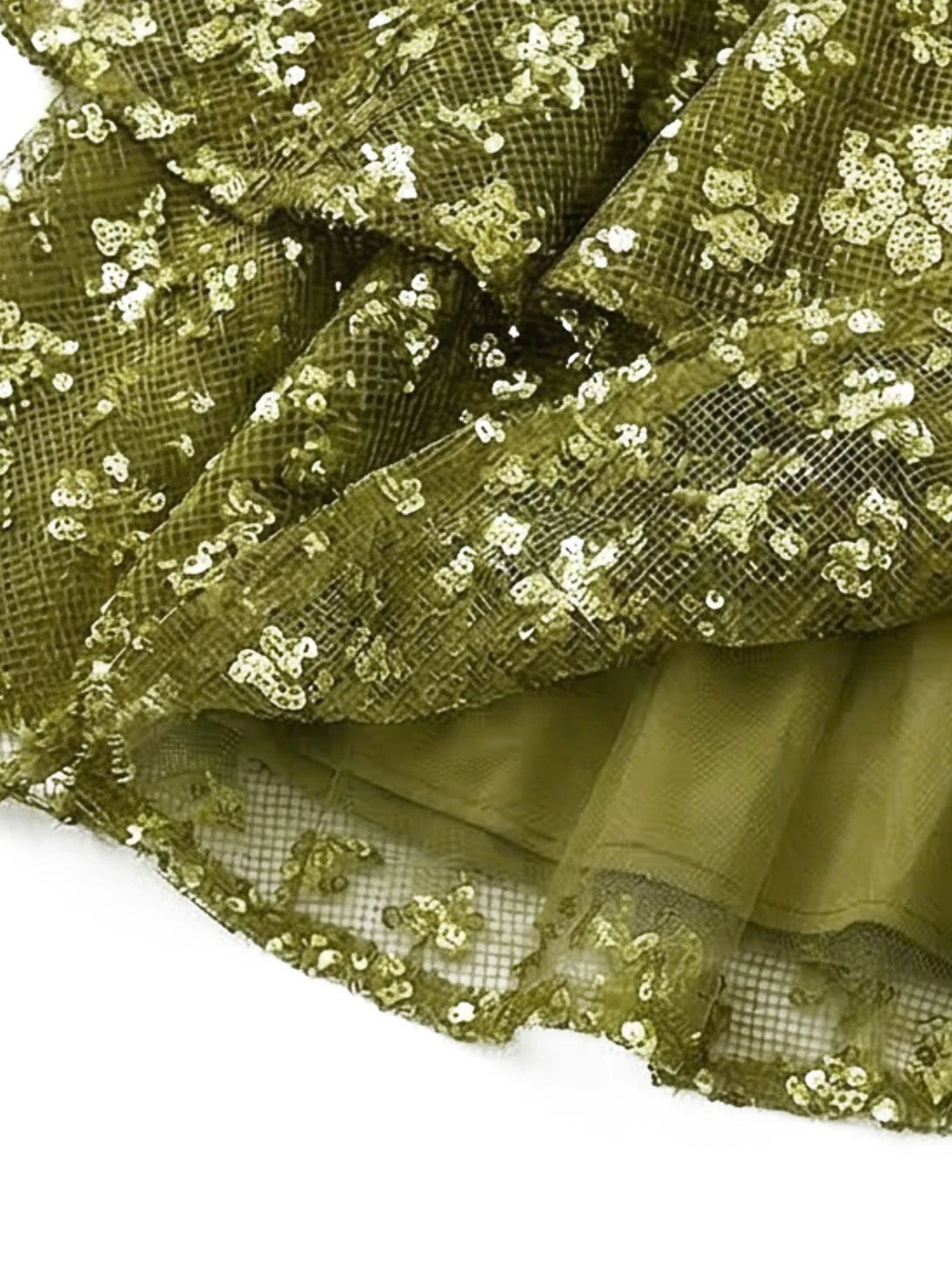 Chartreuse 1960s Sequined Evening Party Mini Dress - Image 8