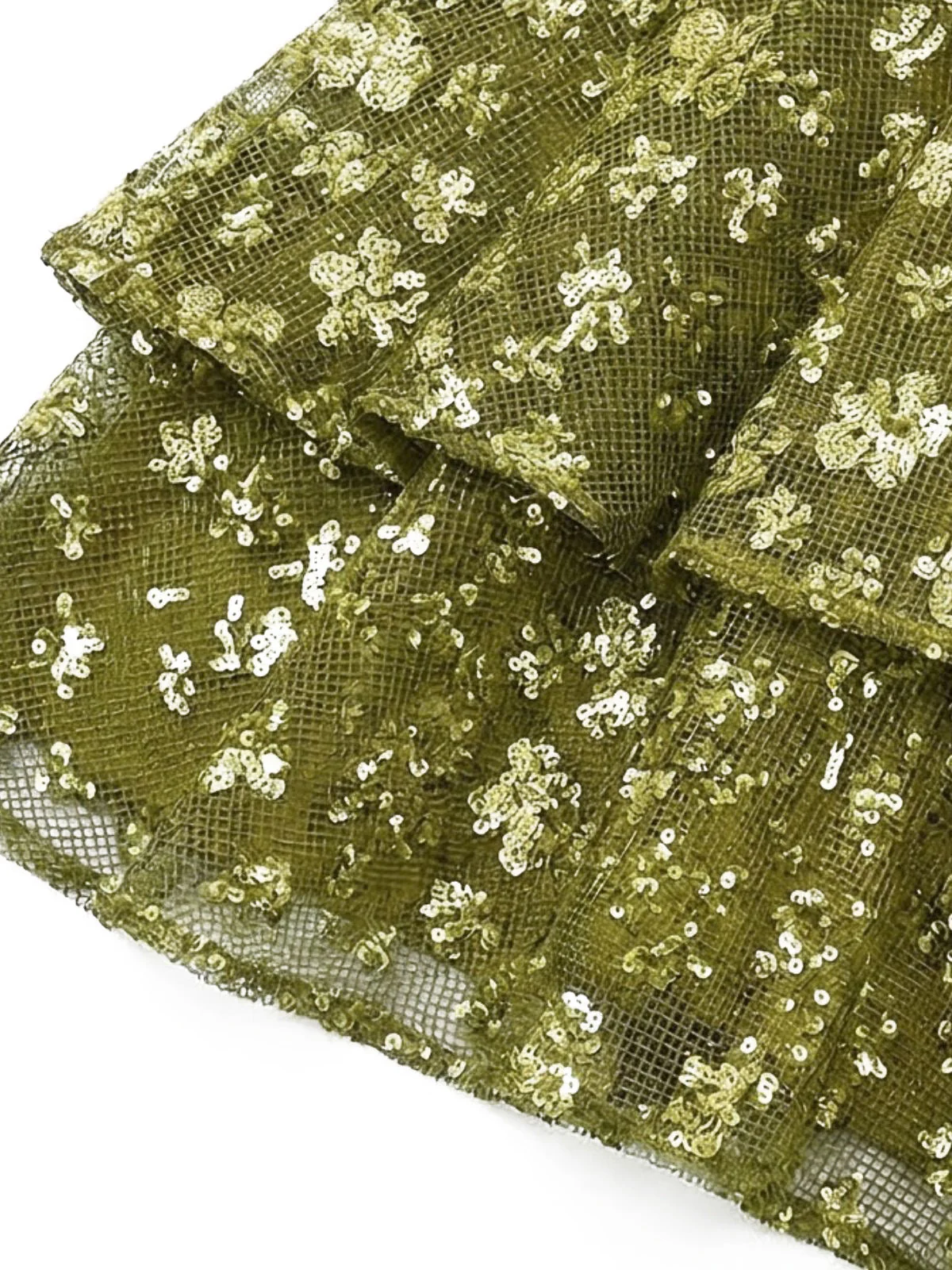 Chartreuse 1960s Sequined Evening Party Mini Dress - Image 9
