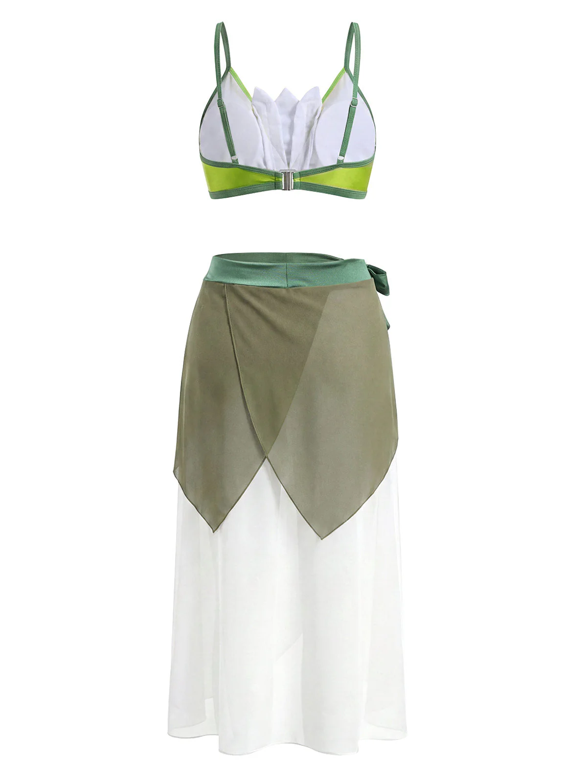 [Pre-Sale] Chartreuse 1970s Triangle Bikini Set & Chiffon Cover-Up - Image 6