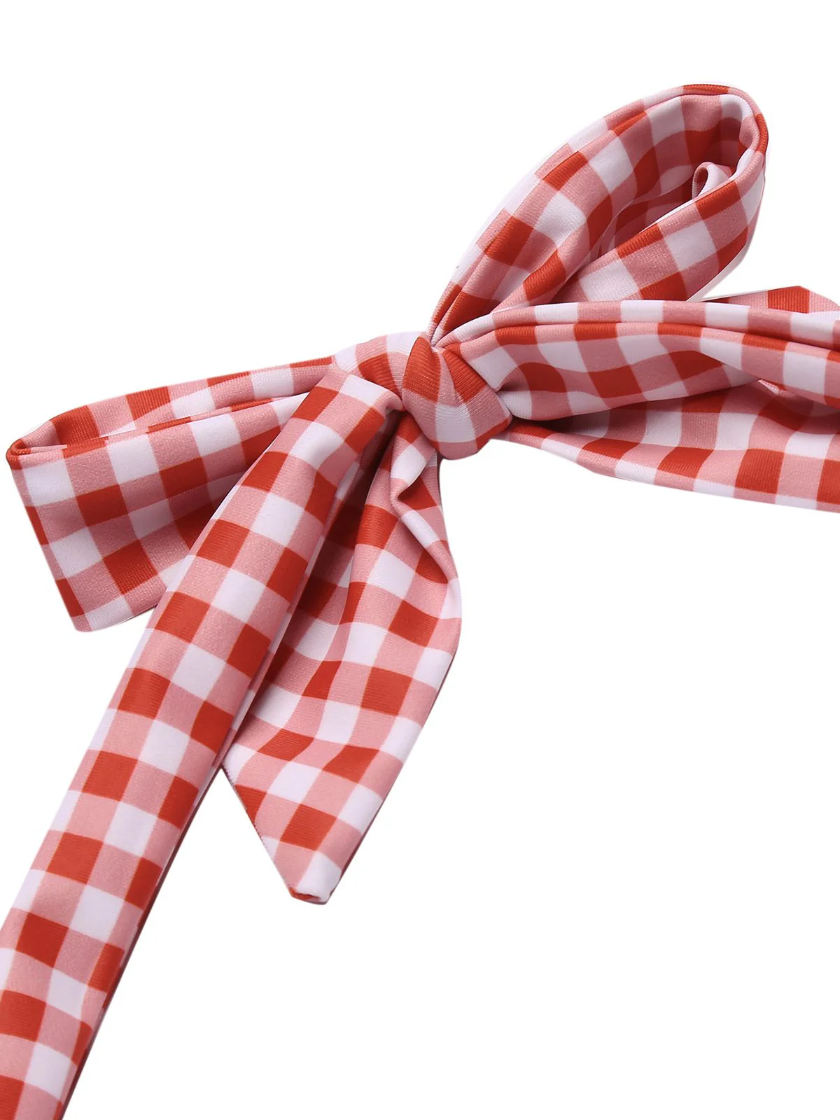 Gingham 1950s Halter Bowknot One-piece Swimsuit - Image 8