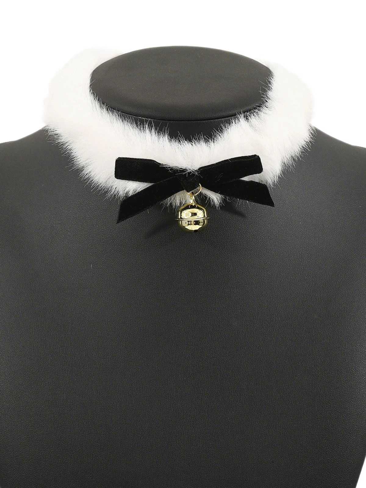Christmas Bowknot Bell Plush Choker Necklace - Image 4