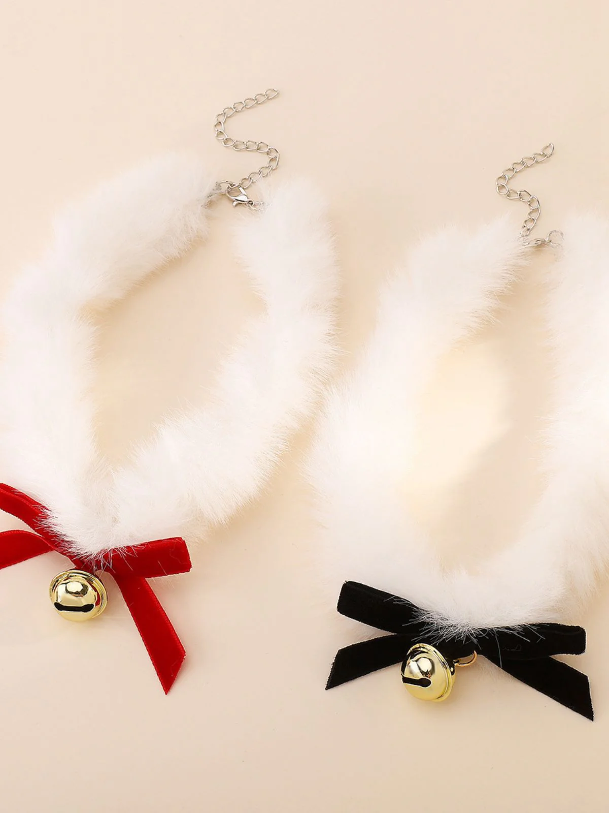 Christmas Bowknot Bell Plush Choker Necklace - Image 6