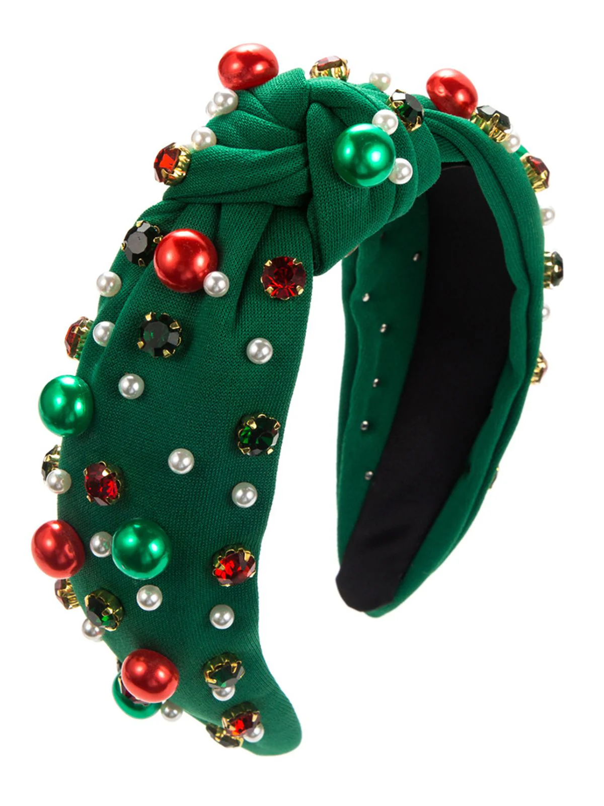 Christmas Colored Beads Rhinestoned Headband - Image 2