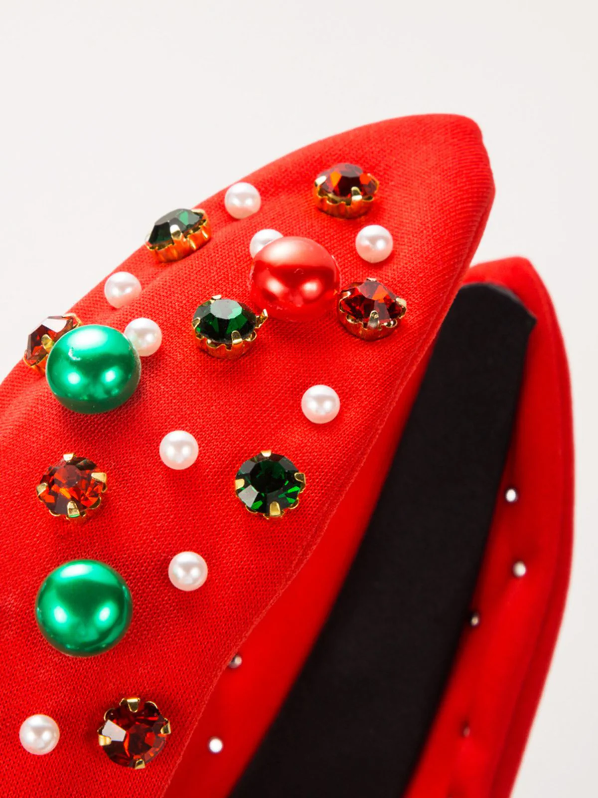 Christmas Colored Beads Rhinestoned Headband - Image 4
