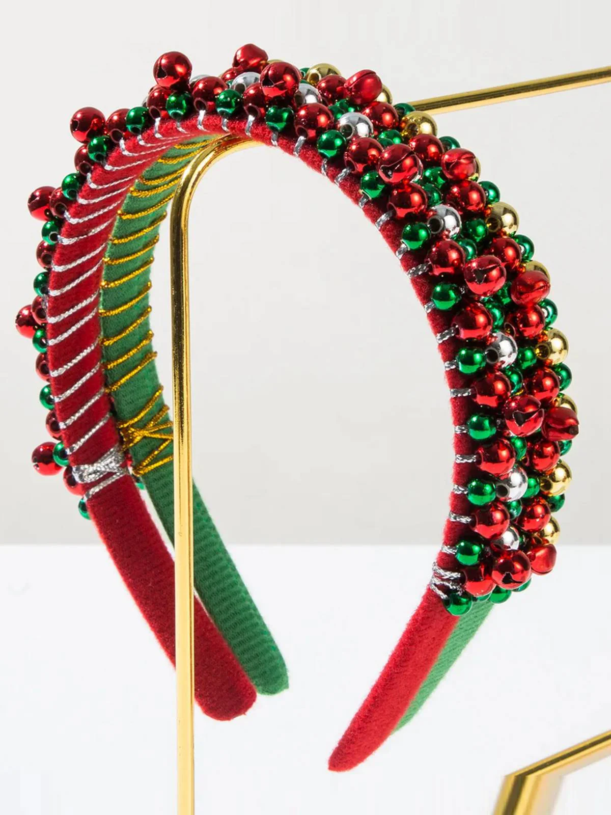 Christmas Colored Bell Beads Headband - Image 4