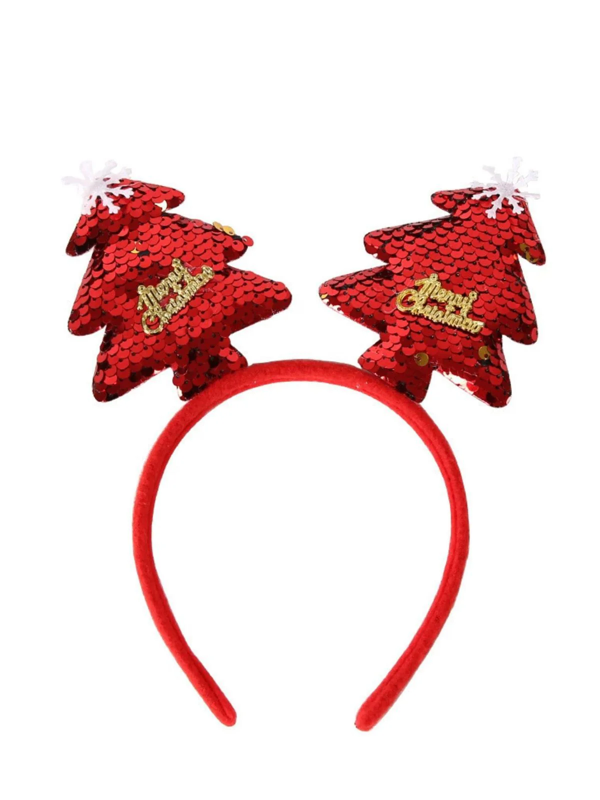 Christmas Colored Reindeer Jingle Bells Sequins Headband - Image 4