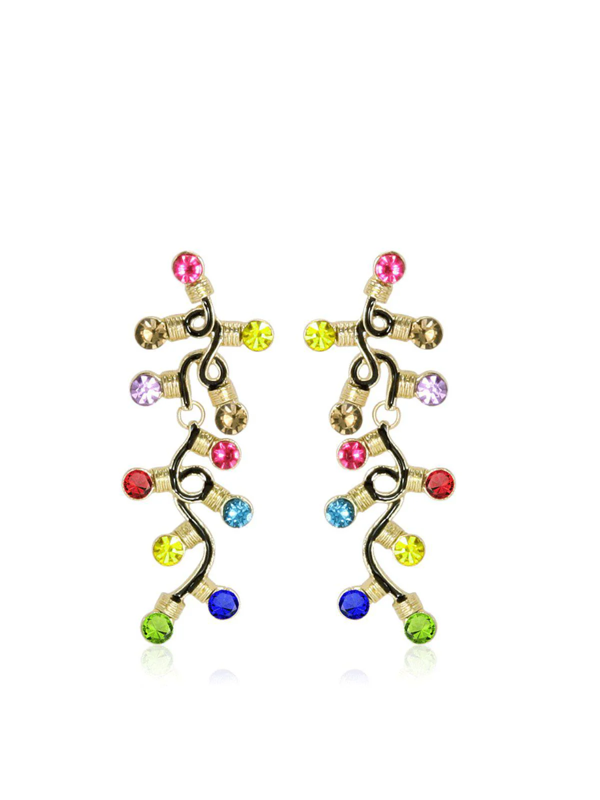 Christmas Colorful Tree Tassel Earrings - Image 4
