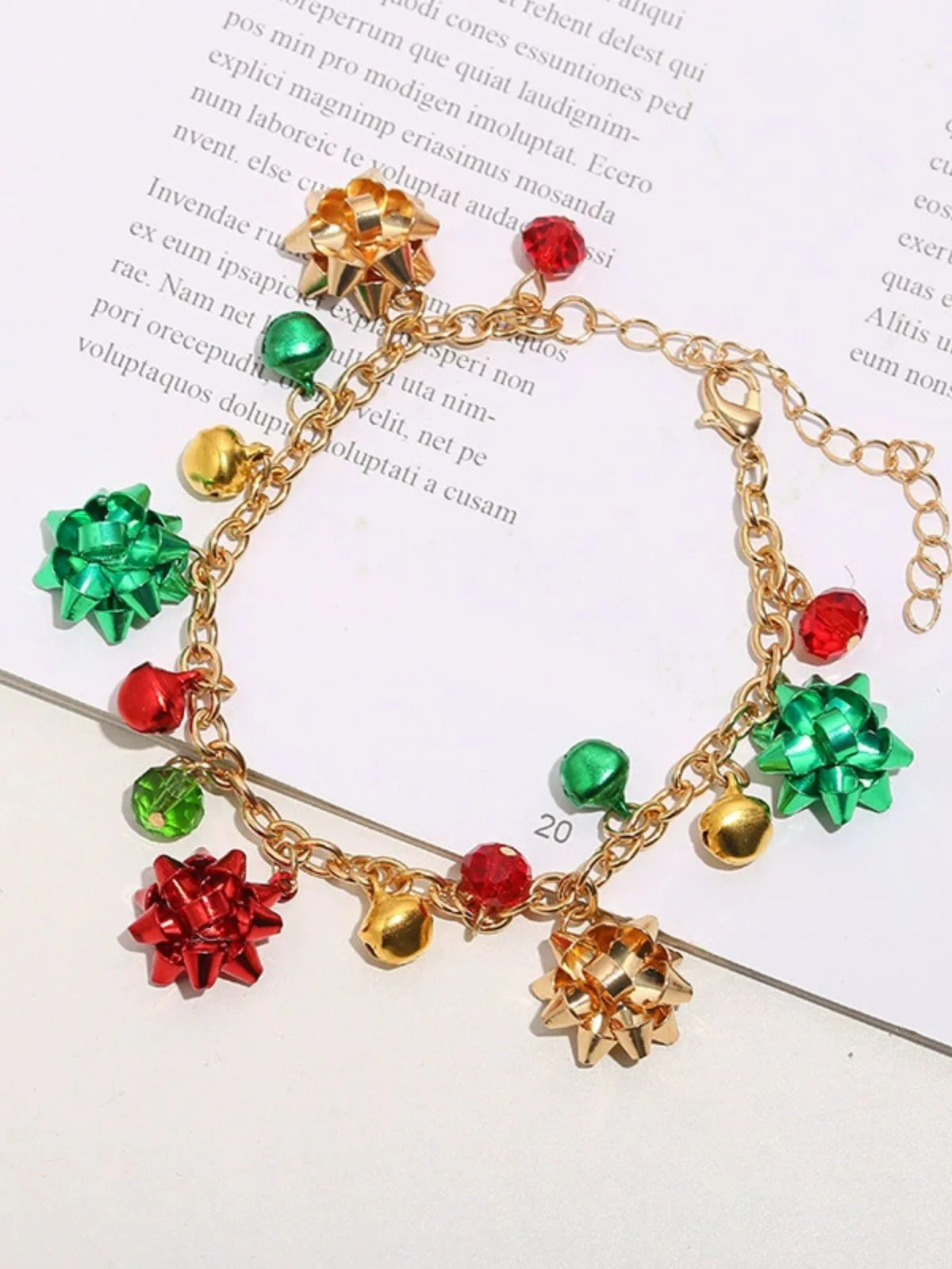 Christmas Flower Bell Necklace & Bracelet & Earring Set - Image 2