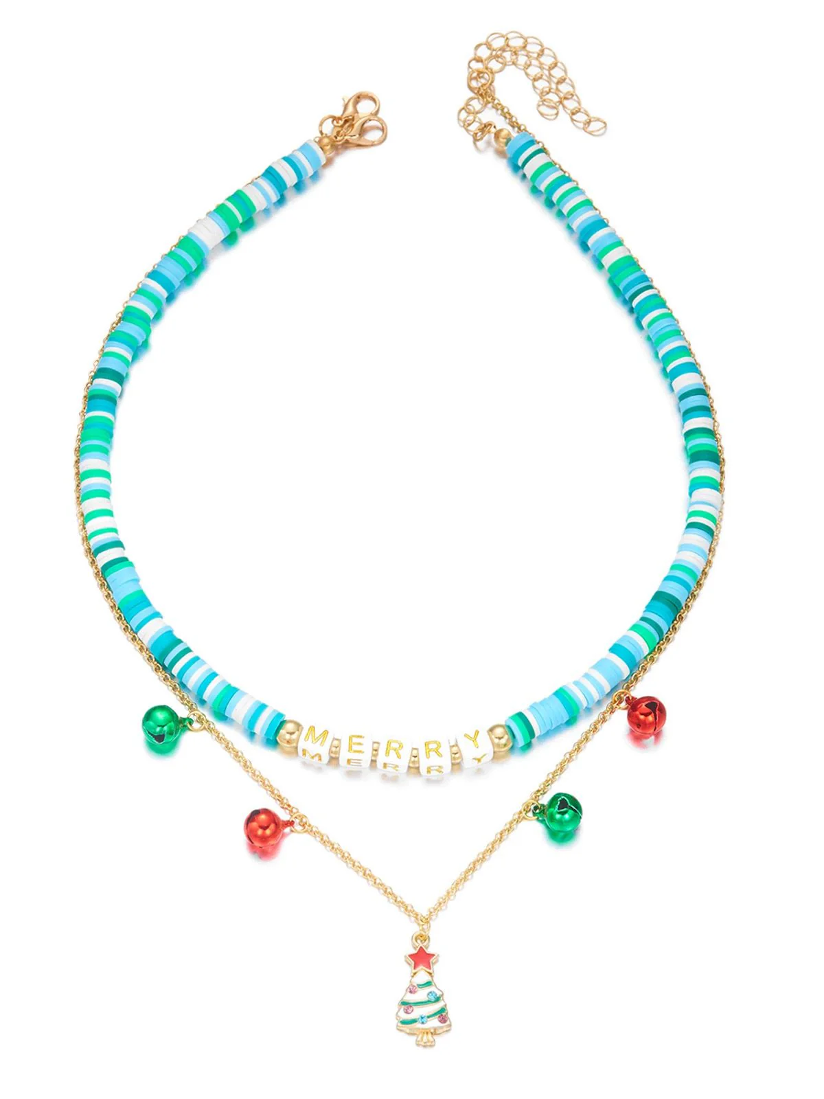 Christmas Layered Beaded Bells Necklace - Image 10