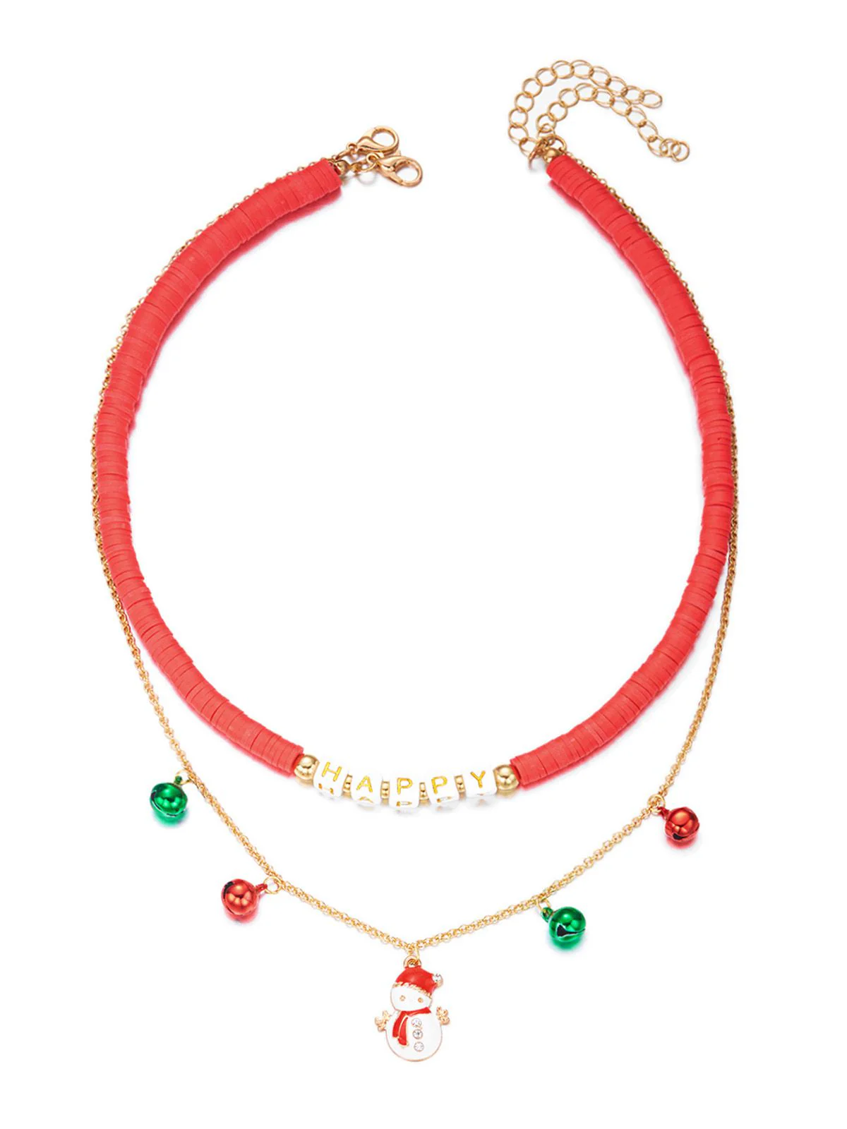 Christmas Layered Beaded Bells Necklace - Image 7