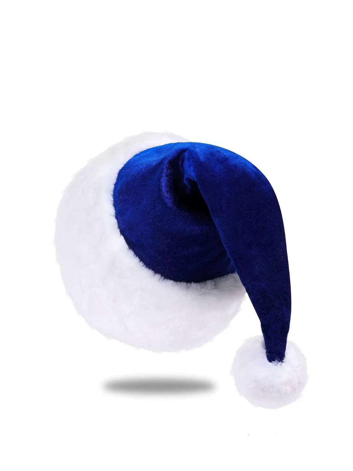 Christmas Solid Velvet Faux Fur Trim Hat - Image 4