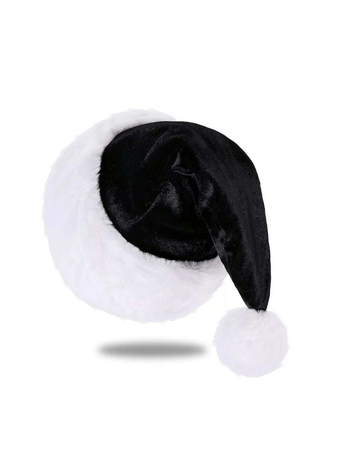 Christmas Solid Velvet Faux Fur Trim Hat - Image 5