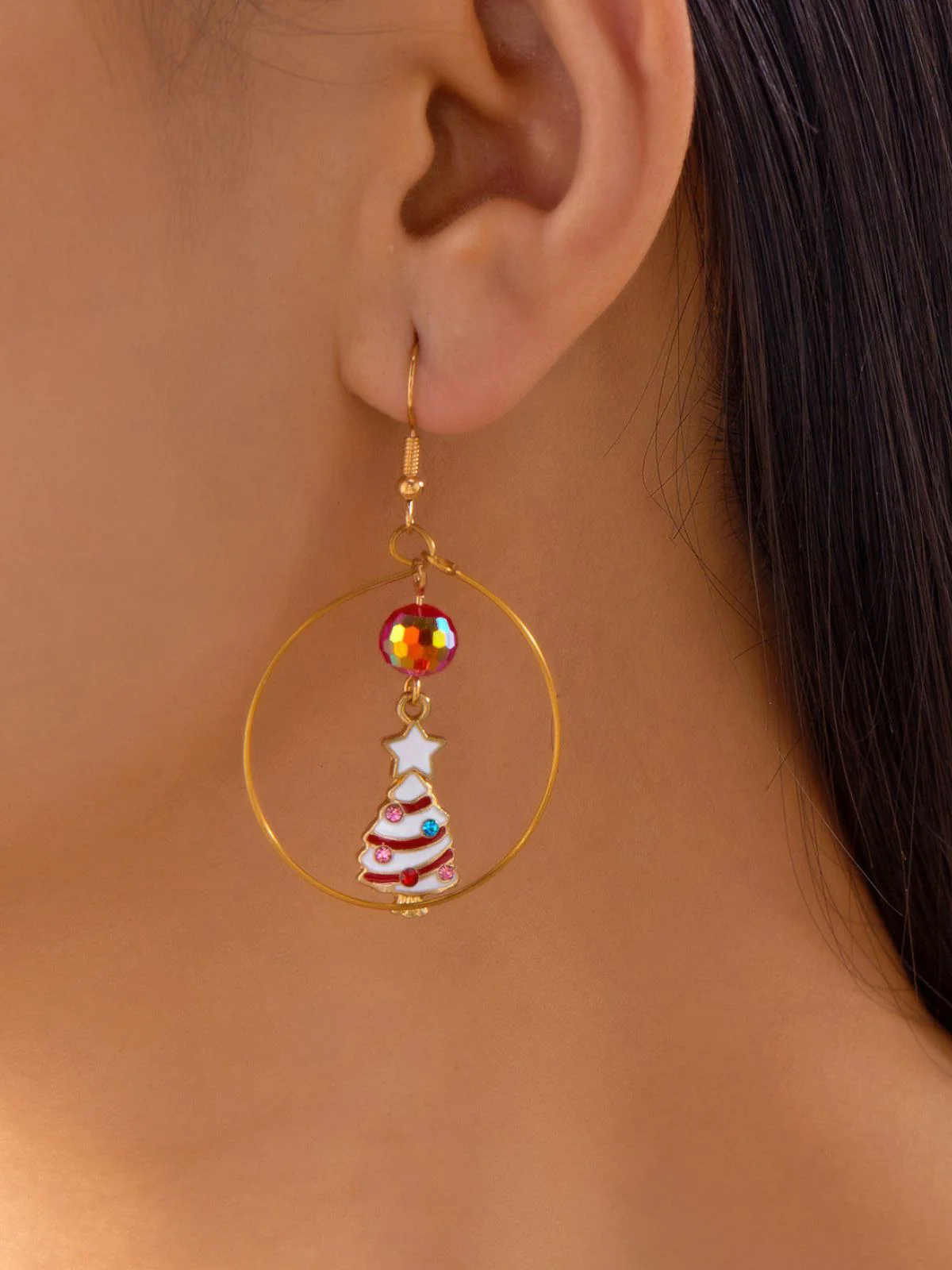 Christmas Tree & Snowman & Candy Cane Earrings - Image 2