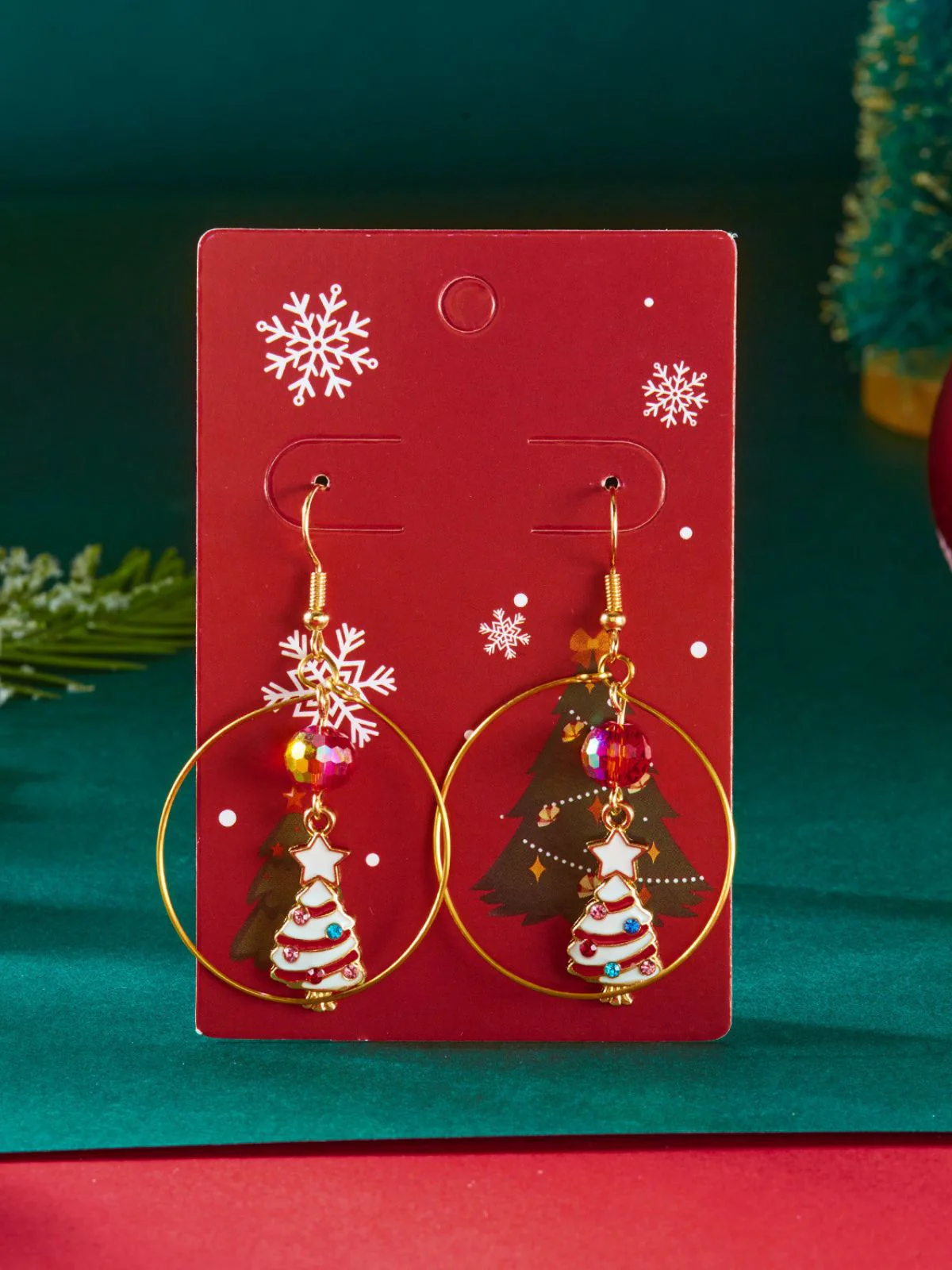 Christmas Tree & Snowman & Candy Cane Earrings - Image 4
