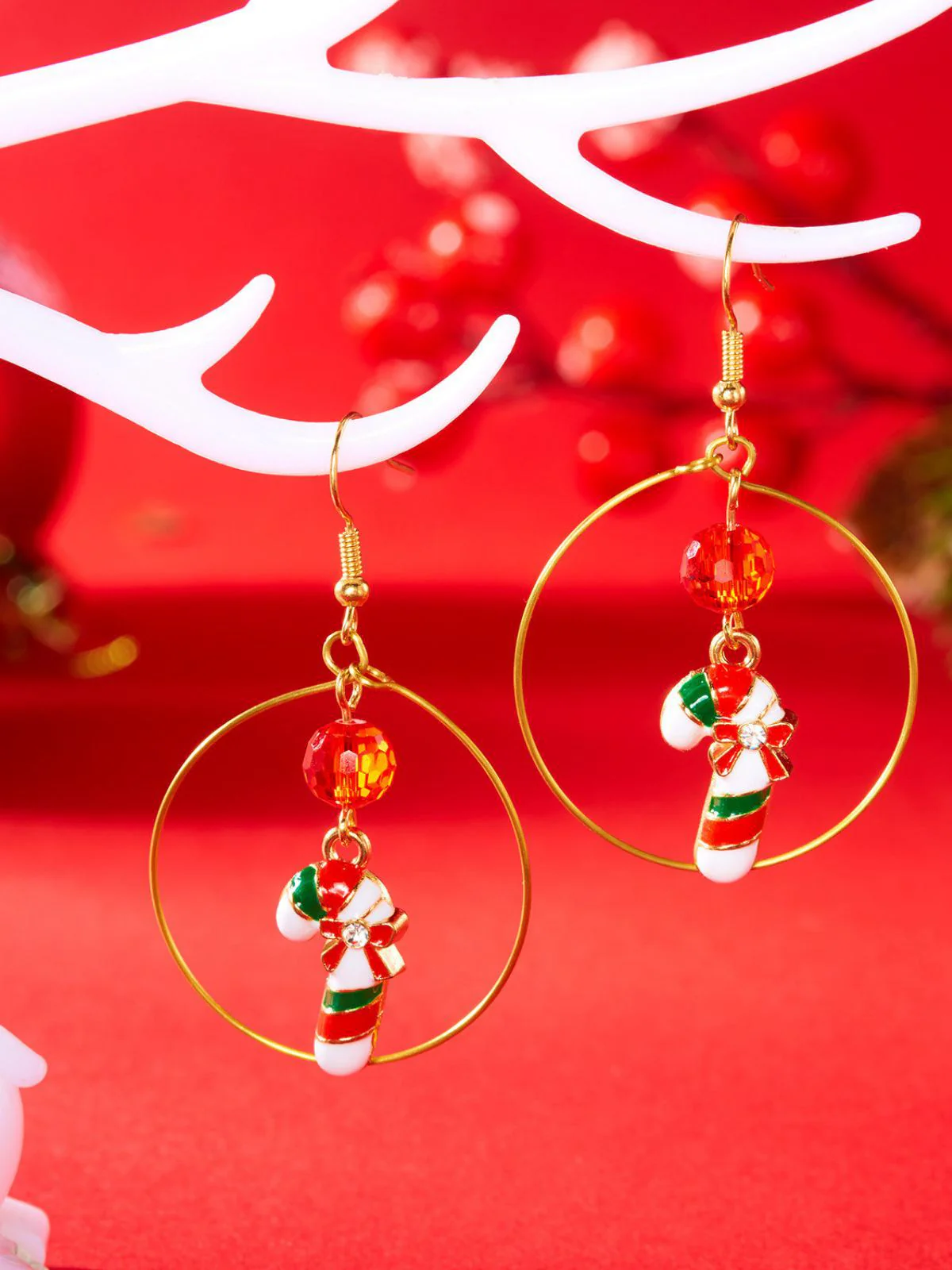 Christmas Tree & Snowman & Candy Cane Earrings - Image 8
