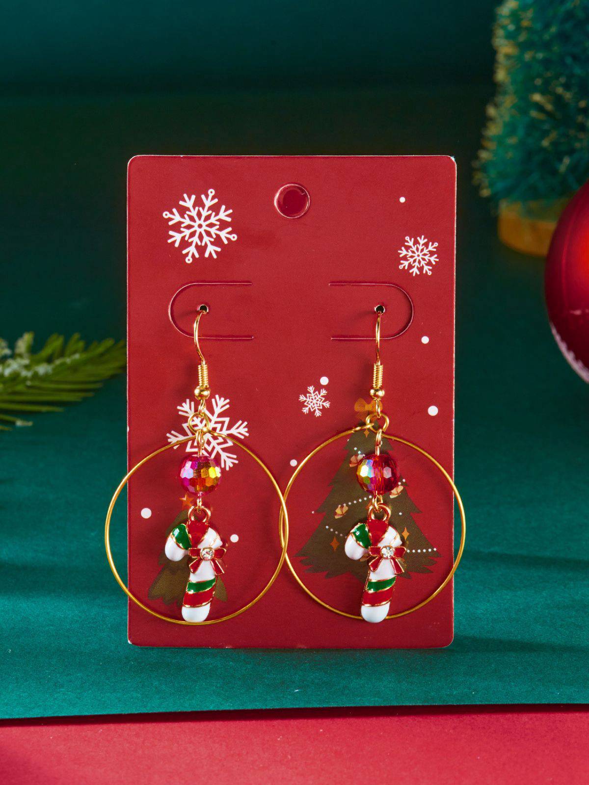 Christmas Tree & Snowman & Candy Cane Earrings - Image 9