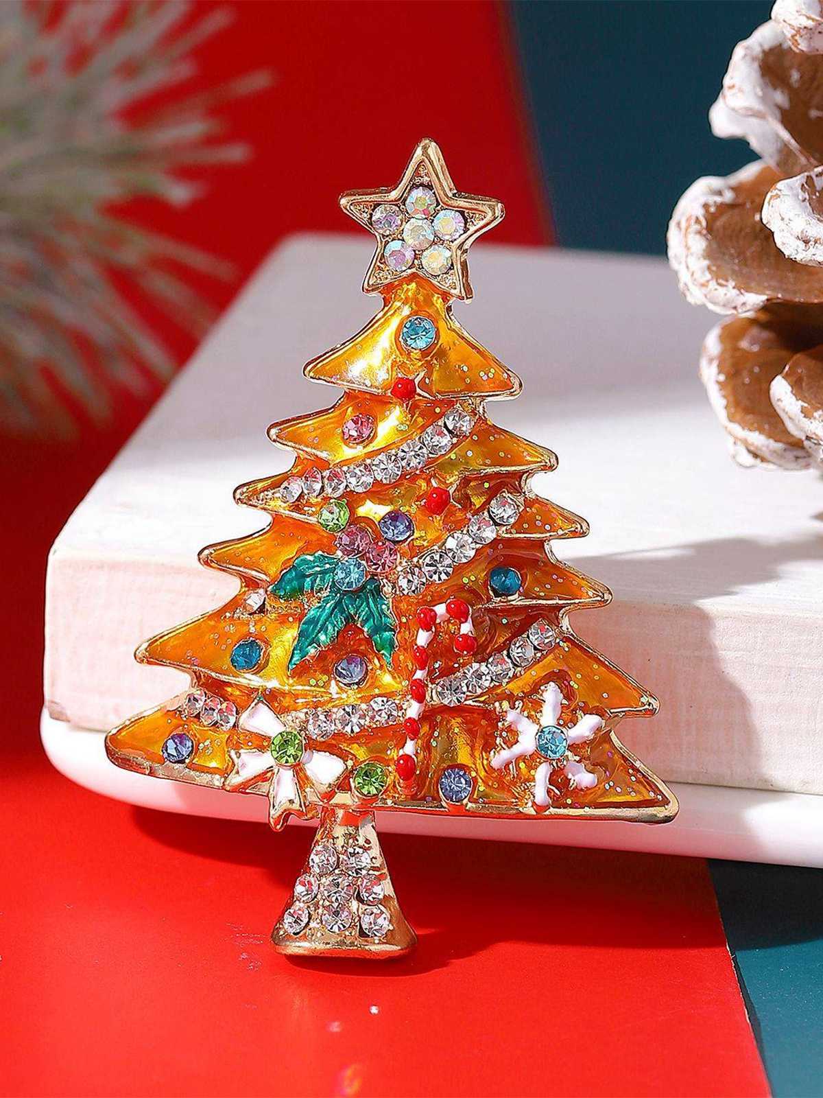 Christmas Tree Star Rhinestones Hairpin - Image 2