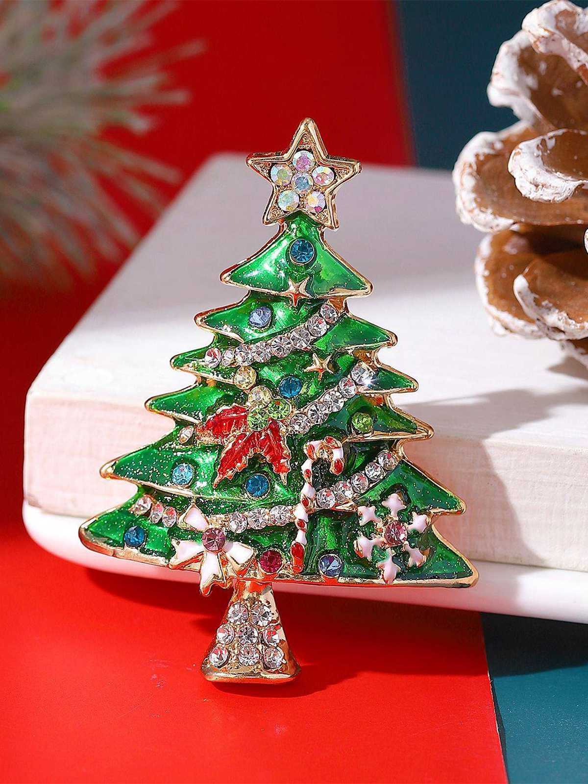 Christmas Tree Star Rhinestones Hairpin - Image 3