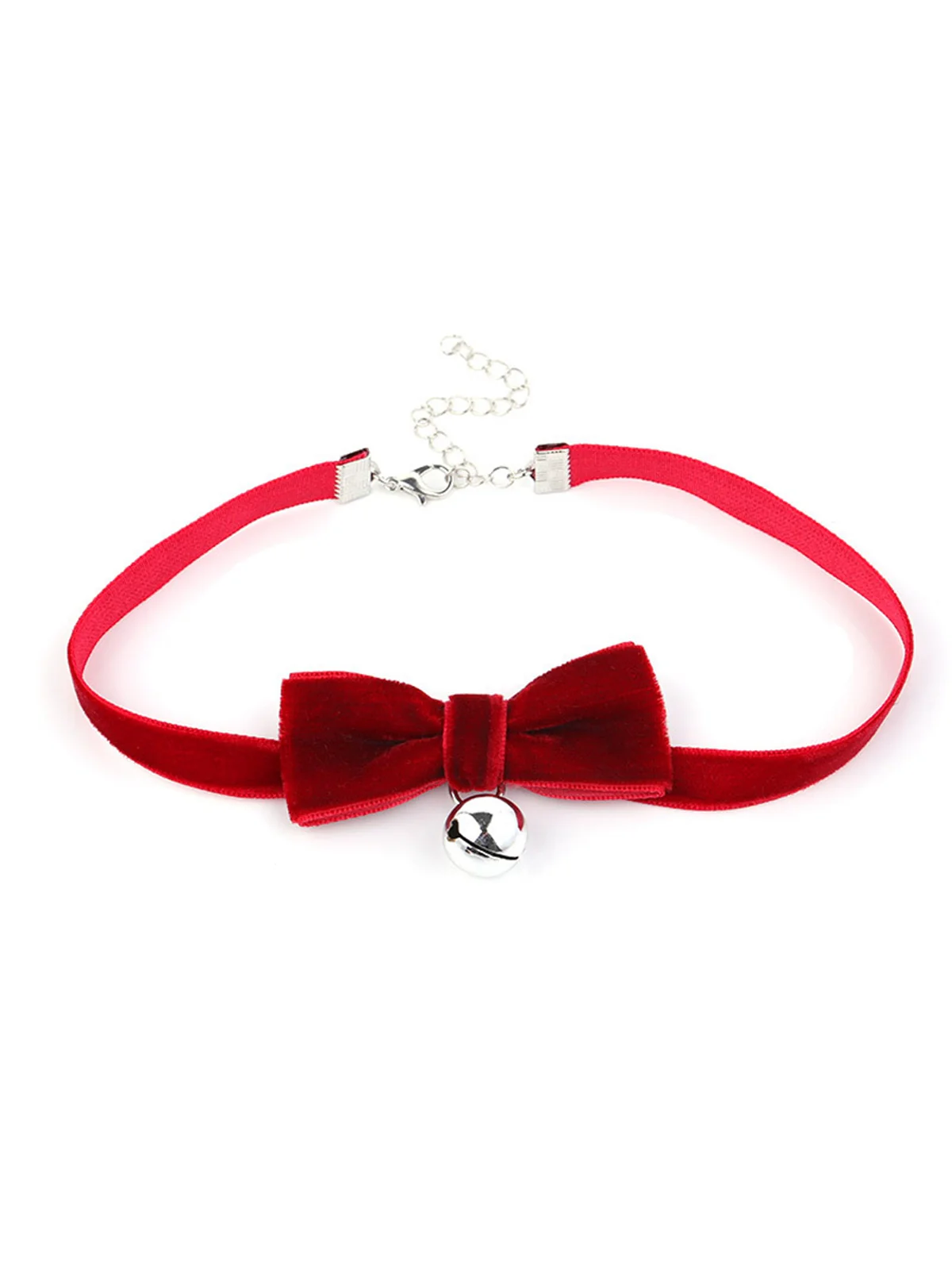 Christmas Velvet Bowknot Hairband With Choker Necklace - Image 4