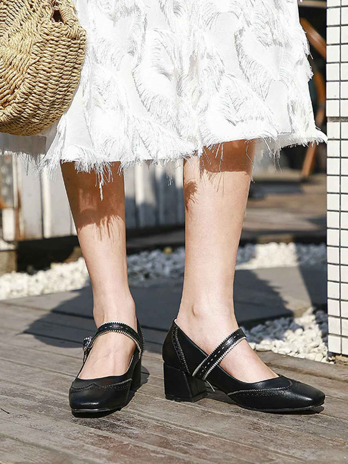 Chunky Heels Mary Jane Shoes - Image 2