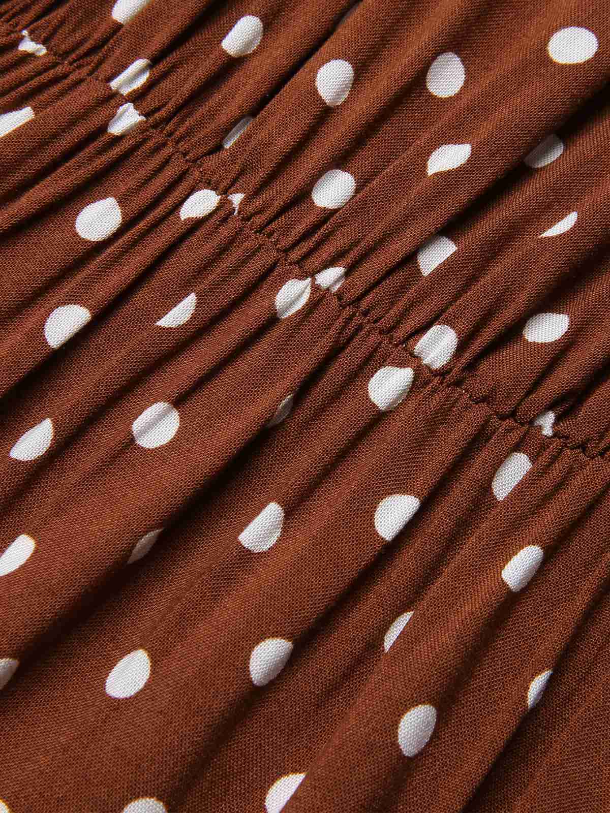 Coffee 1940s Crew Halter Polka Dot Dress - Image 4