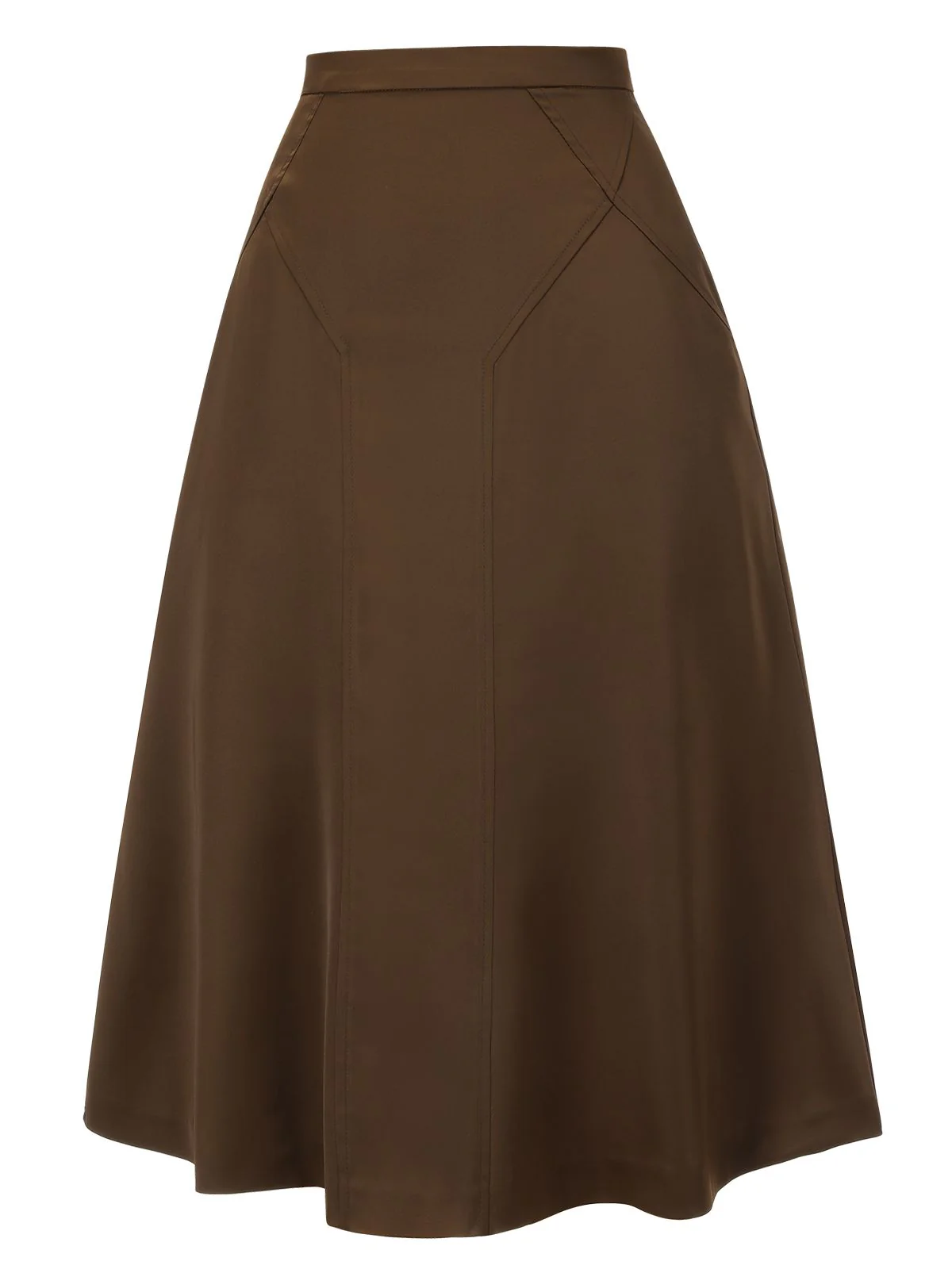 [Pre-Sale] Coffee 1940s High Waist Solid Skirt - Image 3
