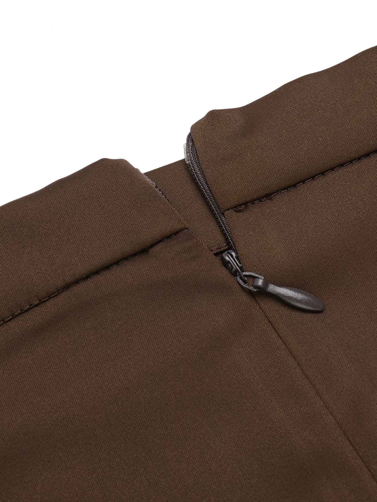 [Pre-Sale] Coffee 1940s High Waist Solid Skirt - Image 7