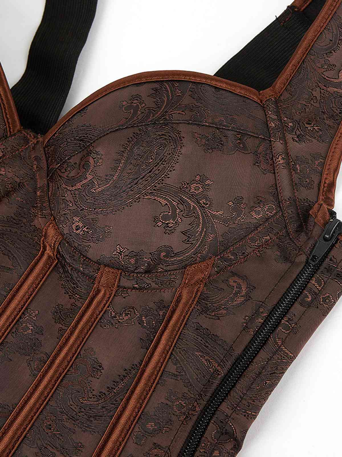 Coffee Steampunk Strap Gothic Corset - Image 5