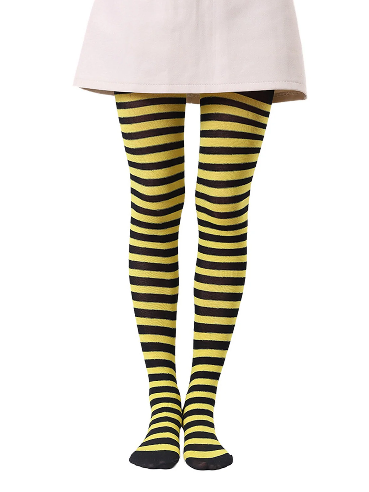 Color-Contrasted Stripe Tights Pantyhose - Image 2